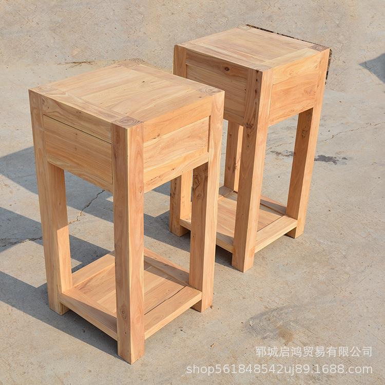 老榆木柜子榆木中式床头化实柜风靠木床头柜卧室木储物柜收纳墙柜