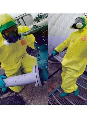 安思尔MC3000微护佳双袖连体防化服耐酸碱化学实验防护工作服