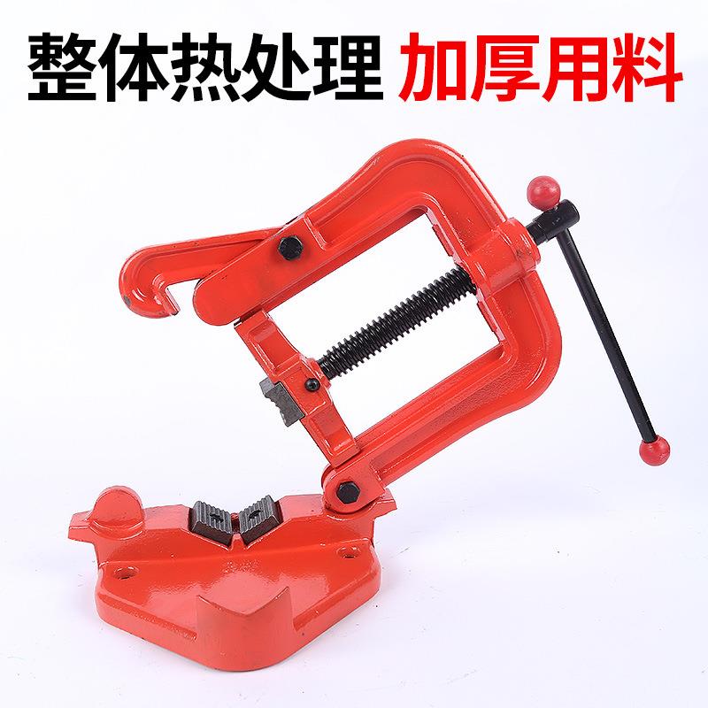 新西式管子台虎钳重型管子压力钳三角架台虎钳龙门钳管子夹具台钳
