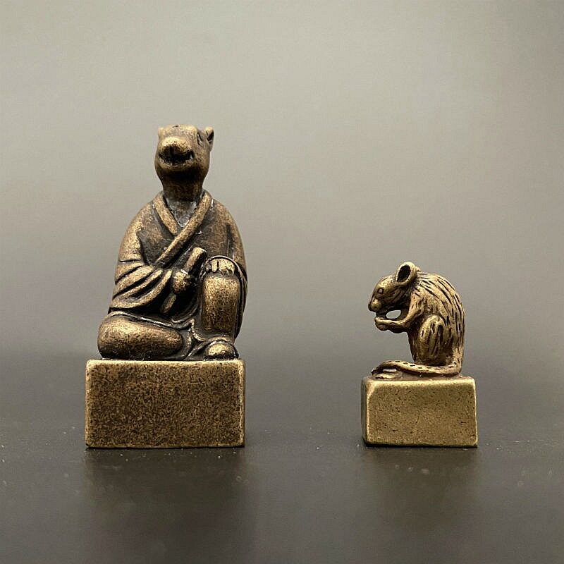 仿古铜印章12生肖大小号套装