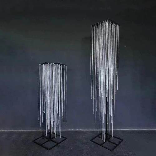 款若婚庆顶道新具汐铁艺亚克吊力吊顶装饰CHQ地球珠帘流苏挂件