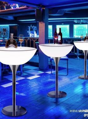 酒吧桌椅清吧高发光圆脚桌形44244吧台桌茶几外聚户会KTV圆形桌椅