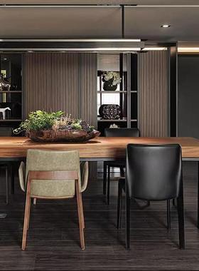 工复古业风美式实木办公桌会议桌长桌长方代45475简约家用铁艺餐