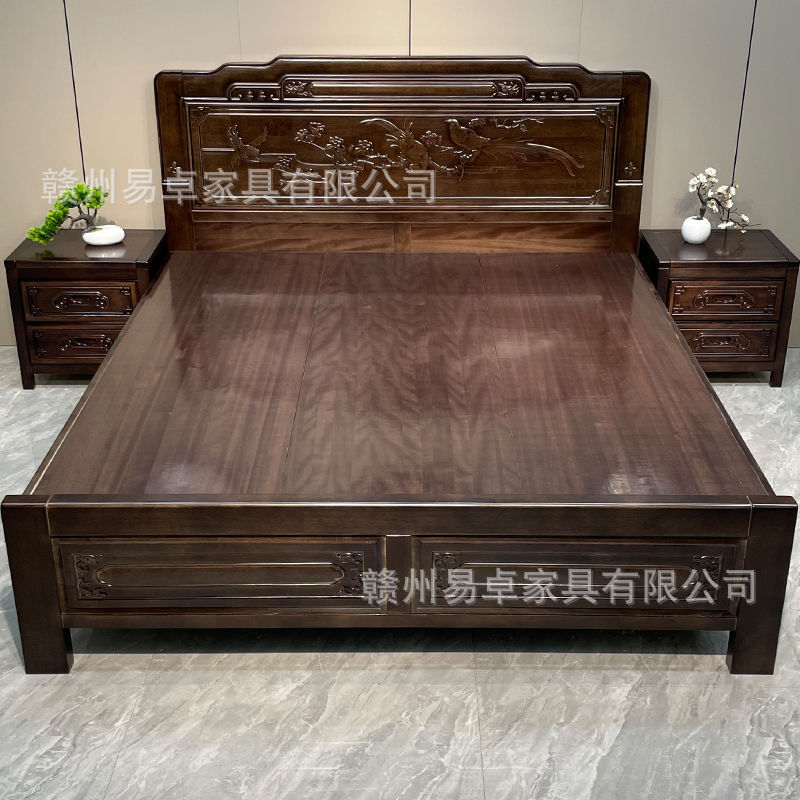 紫檀榫卯全实木中式仿古双人床
