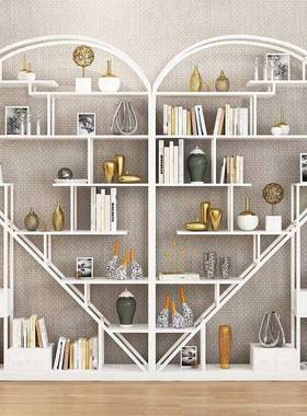 客厅办置公17388室展示架书架创新铁艺博古纳设架物架茶室隔断收