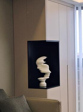 白哑光人抽象物摆件现代楼简约售部酒店玄关电视柜树脂大F97J5TS8