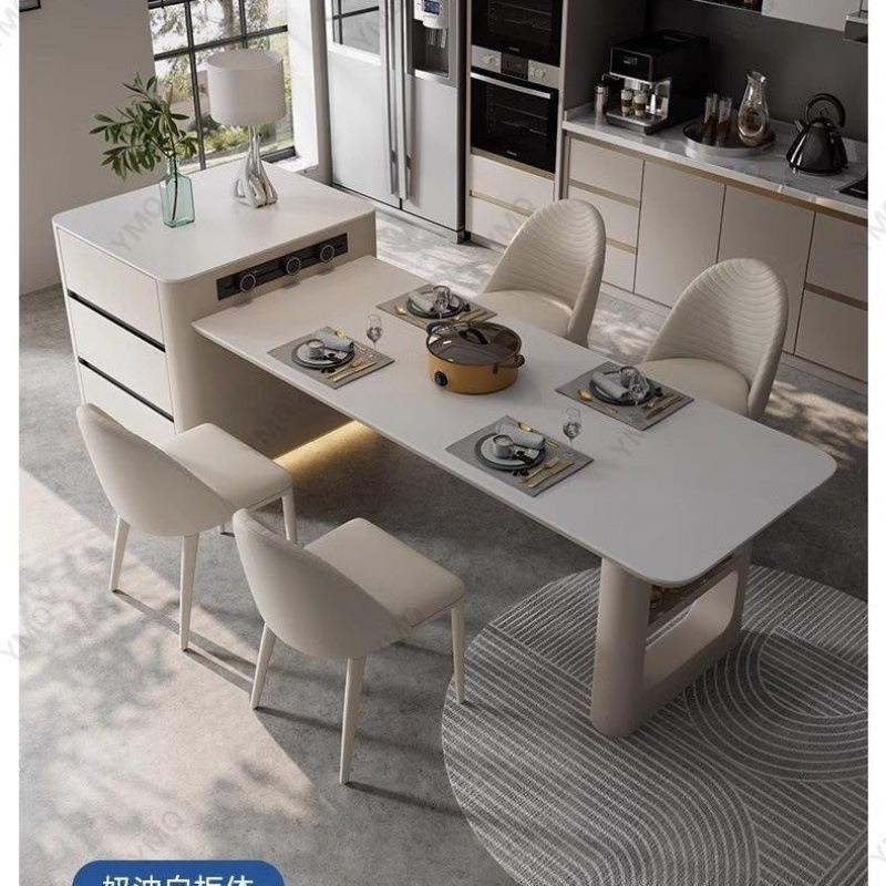 沃顿板意式岛台餐桌用小户岩型厨房一伸缩高体端简约家实OQO木现