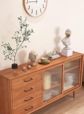 实柜木餐边简约客厅茶水柜家厨餐厅靠墙储物柜收房88333纳柜一用