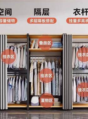 衣架洞洞板落卧室家用地挂衣架帽子衣架置架物QGV简易组装开放式