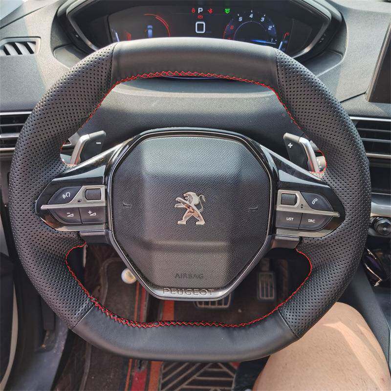 1把0款标致308专用缝方向盘套新3082008400手8408X508L全VUS包套