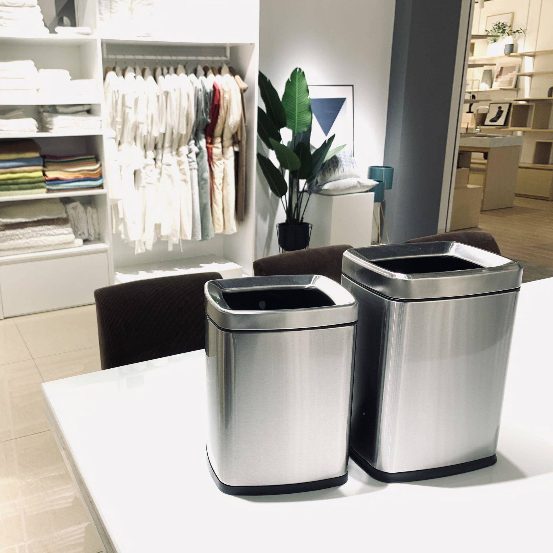 酒IKD店客房商办方形垃圾分类双层不桶锈钢厨房垃圾桶公用大容量