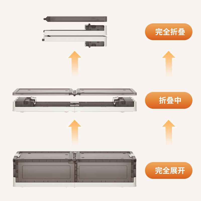 翻盖卧室床底收家纳箱用抽屉式带下整轮理箱床扁平衣服被子储HE07