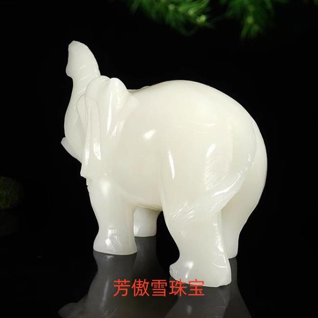 富阿汗白玉大象摆件家办公装饰吉居吸水玉象摆件对90375象祥摆件