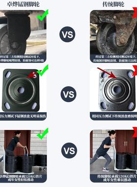 Y胶21HTOP卓重防型万向轮4寸5寸6寸滑脚轮带烨刹车载重工业静音橡