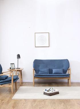 橡韩木式全实沙发单木人户位懒人沙发组合小型实木客厅97156家具