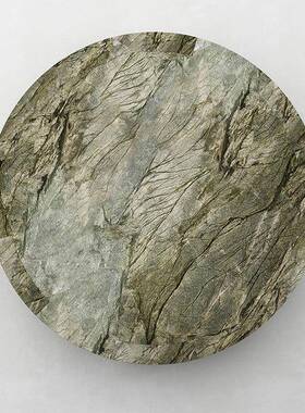 进口天ERG然理客石茶大几圆形厅沙发桌子设计绿色创师意高端茶桌