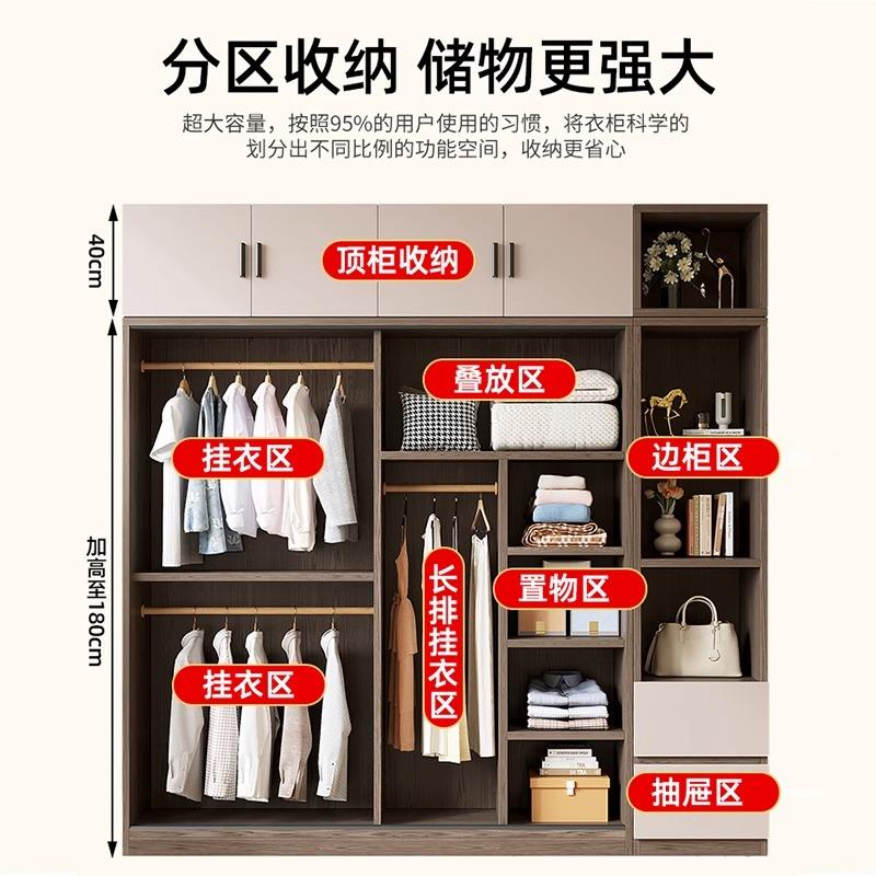 全实木衣柜卧室家用新款简易组装经济型出租房用推拉门收纳大衣橱