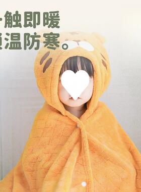 儿童裹浴19981巾珊斗篷瑚绒加厚吸水速干巾超软浴带帽宝宝袍