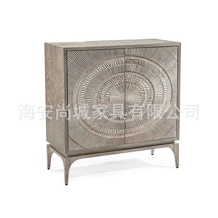 QYG简约后现代设计物师装饰柜样房门厅玄关储柜实木雕视听板花柜