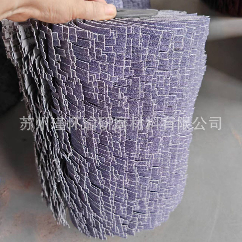 进口陶瓷砂布丝轮抛光千丝轮打磨轮去毛刺机专用砂线轮辊刷滚轮