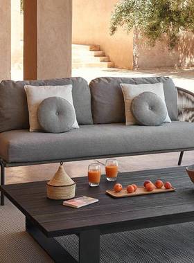 2374藤发计桌沙椅组合设师样板休房售部楼酒店露台户外阳台闲沙发