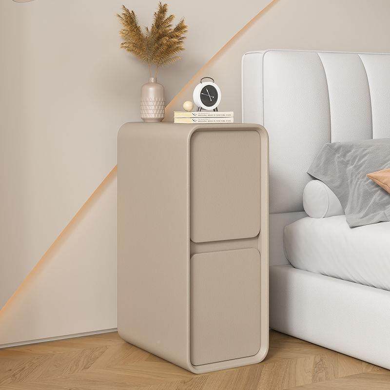 轻床奢实木头柜奶风简/oth约现代小型家用卧室油2床边柜0cm夹缝超