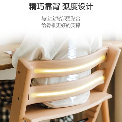 全榉款儿童成长椅餐椅木婴木儿宝宝吃62402座饭椅可调档儿实童学
