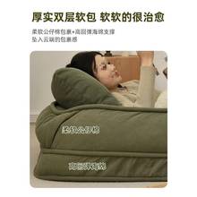 Y*可睡躺可卧室折叠沙床阳台单榻榻米发休闲71866人躺椅懒人沙人