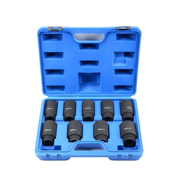 9套汽车丝套六角件套筒工具XES轮胎套筒组主轴螺套筒扳手汽修筒工