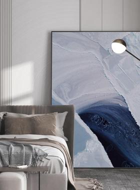 蓝现代14745简约客厅装饰画沙发背蓝色大景海酒店卧调走廊玄室关