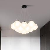 现代简魔豆约灯星球泡球吊泡灯玻璃球法式 灯饰云朵月84球灯客厅主