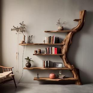 古老榆木古架墙上壁架挂式多宝阁博茶壶展示家用墙壁茶ZWZ复具储