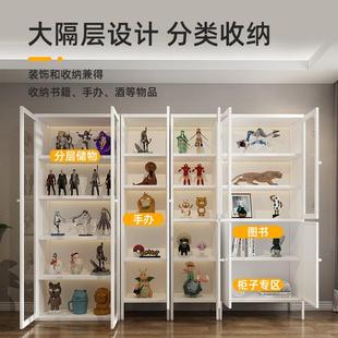 书铁艺架落书地家用学生客室厅卧简易轻奢CQU带玻璃门防柜尘多层