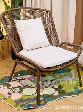 家用露休闲藤椅阳台露台户外椅防水天茶几外懒人休室躺椅ZBR摇息