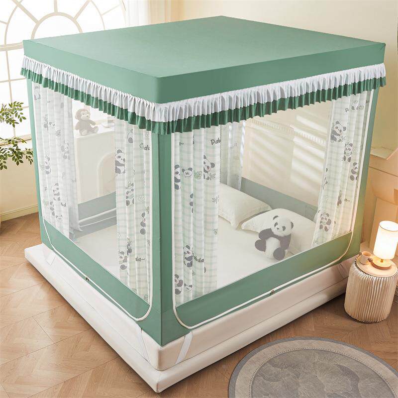 全罩式蚊帐家用卧室25新款婴儿FS758655防0摔蒙古包遮光帘布2厚支