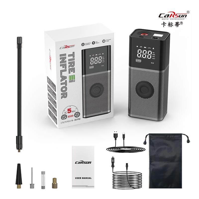 carsn22缸多轿T2220-1S功能便捷式小车轮胎u气泵电动无打线智能车