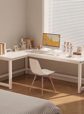 白色转角电脑桌奶洞洞板CY拐角书桌架一体桌公台式办电书油脑桌子