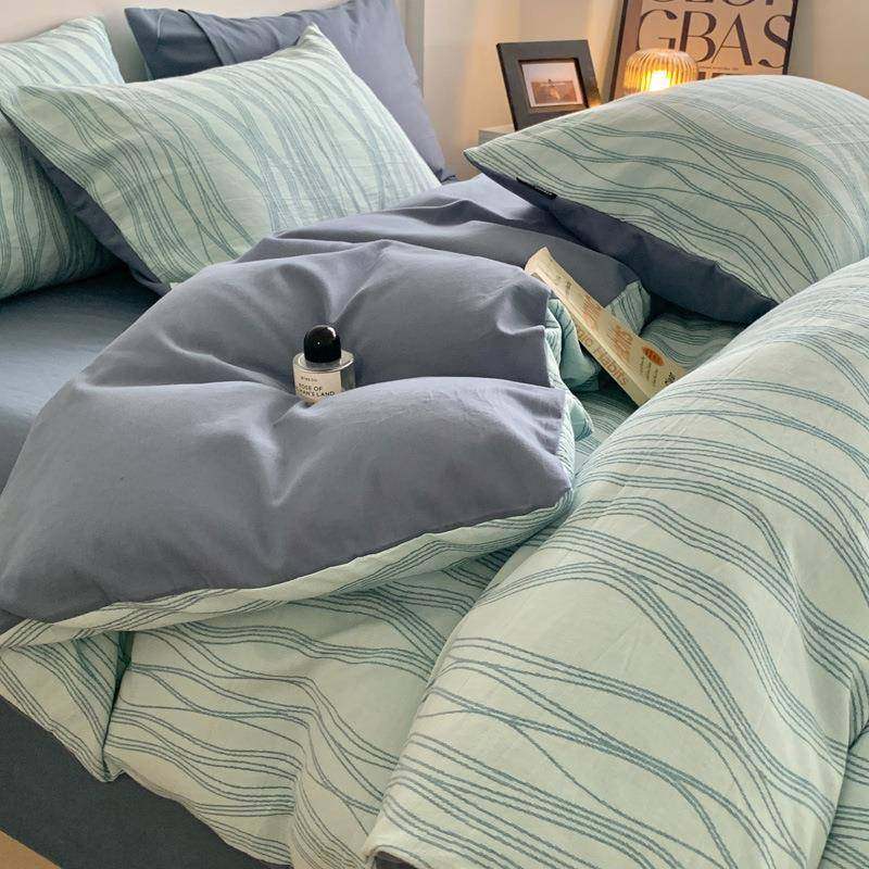 A类磨全棉毛提花床被上四件套秋冬季宿舍棉床纯源单套床笠床上用,床上用品,床裙,淘宝优惠券,粉丝福利购,淘宝优惠卷