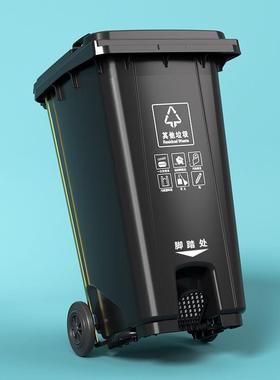 垃家圾户外环卫大容量脚踩带轮商桶用户外67889脚用分类大号加厚