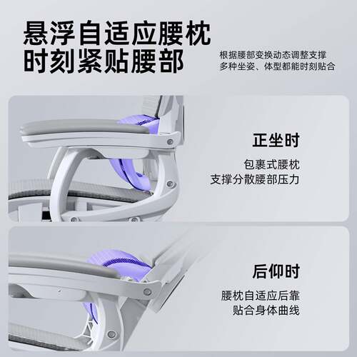 人W258体工子学椅午休办公室电办公座可躺两用家用椅书房脑椅轻奢