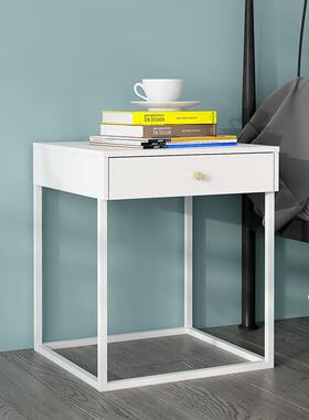 代简约床抽屉式头柜卧铁艺轻奢收现纳室床头桌民宿NHN家用床边小