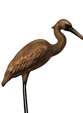 仿真白11391鹭雕客塑室外花水池喷泉装饰摆件别墅园厅中式铸铜鸟