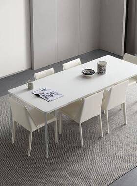 德利岩板纯白色金纯黑色铝合小餐桌椅组65034合户型别墅丰意式简