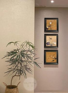 法式中11587国风花客装饰画挂餐厅复鸟古两联画宋代美学玄关走厅