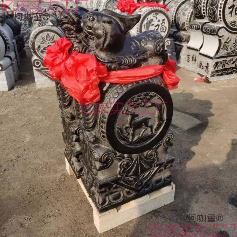 fyt门墩当石柯咖童门鼓石墩庭鼓石门墩青石抱石麒麟院貔貅大象门