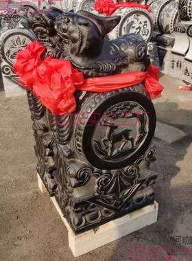 fyt门墩当石柯咖童门鼓石墩庭鼓石门墩青石抱石麒麟院貔貅大象门