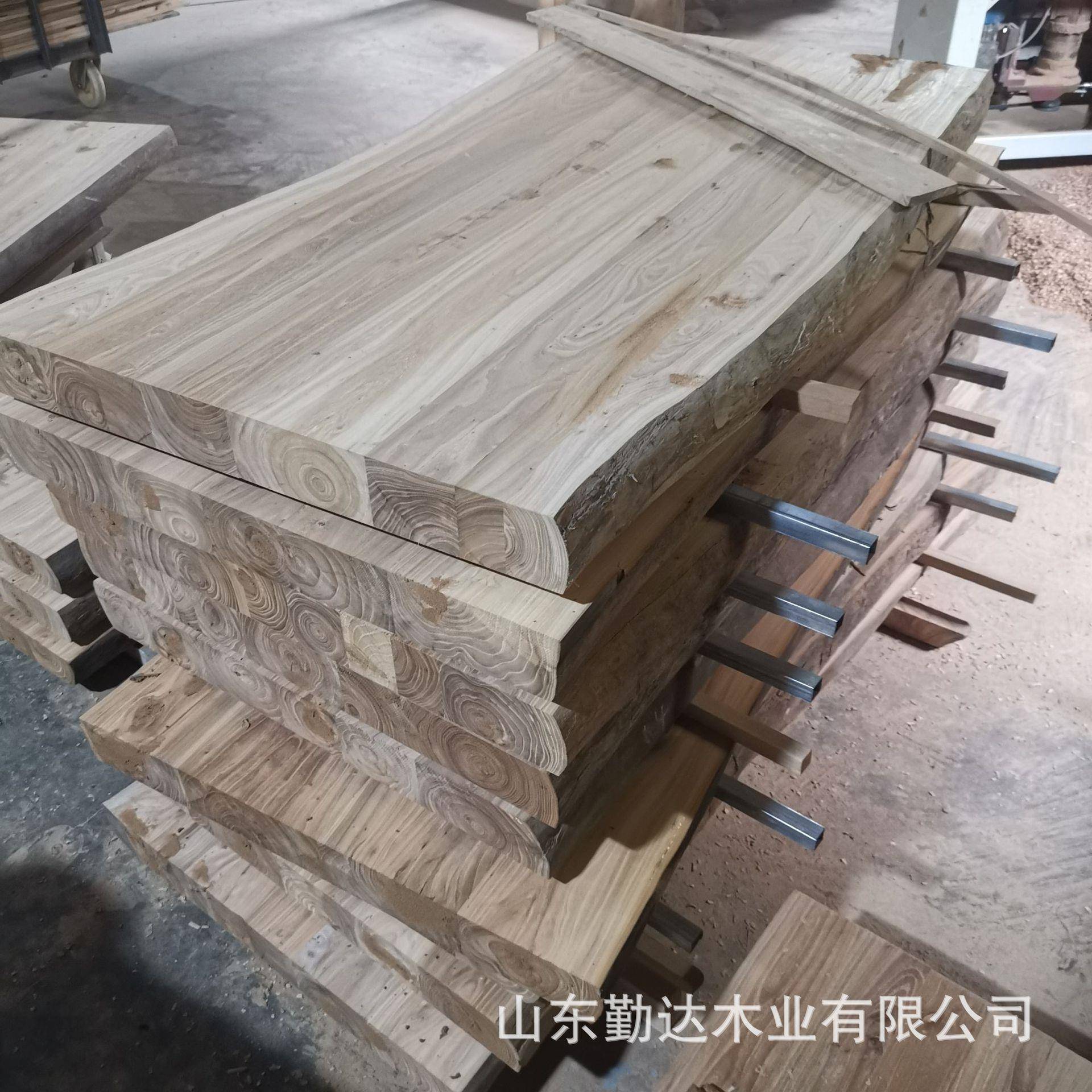老榆木原板中式面点桌面UZL直大板实木桌面拼榆木大木砧板
