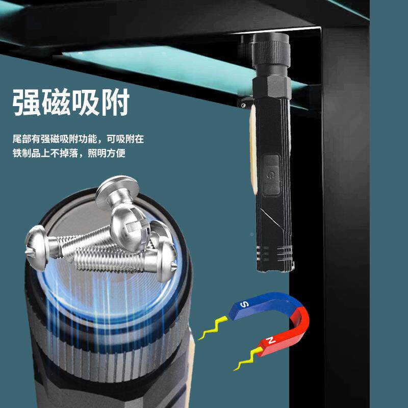 红白双光可折用叠电筒头戴手拿2手用充LEDXXZ电强光检修专磁吸工