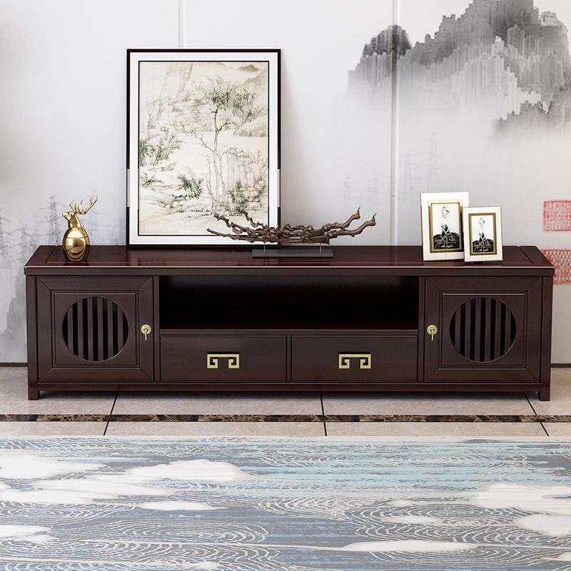 新式全实木电视中茶几组合简轻柜奢储物地柜现代GHP约小户型客厅