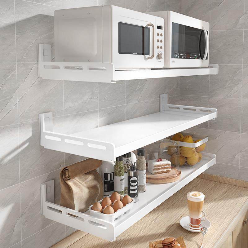 厨hfnusnd3房置物架打孔壁挂式调味料上墙免用品多大全家能用白色